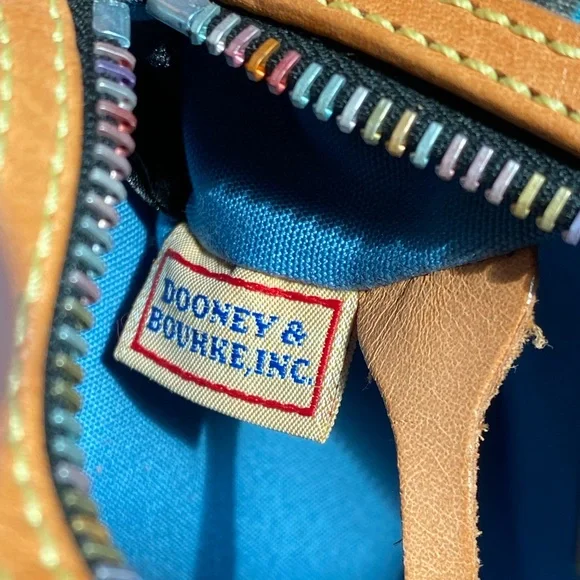 Vintage Y2K Dooney & Bourke Rainbow Monogram Mini Bowler Handbag w/ Heart Charm - Picture 11 of 17